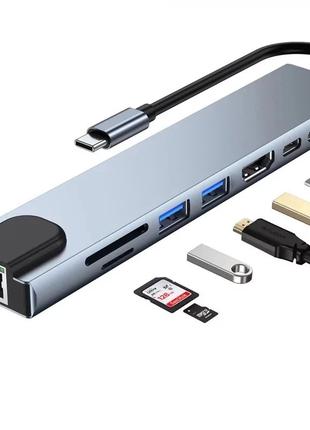 Универсальный USB концентратор для MacBook на 8-Port USB TypeC...