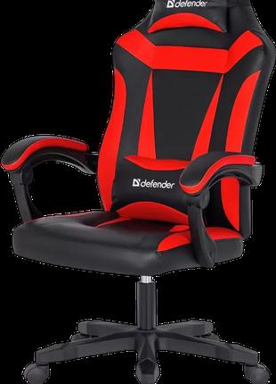 Кресло геймера Defender Master полиуретановое (Черно-красное)