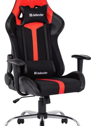 Геймерское кресло Defender Racer полиуретановое (Черно-красное)