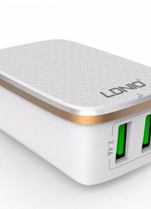Сетевое зарядное устройство LDNio A2204 (кабель micro + адапте...