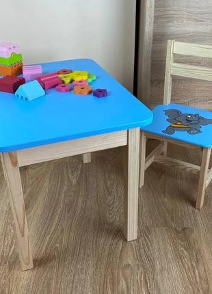 Дитячий стіл із шухлядою та стілець для навчання Слоник