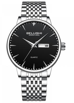 Мужские наручные кварцевые часы Belushi Design (Серебристые)