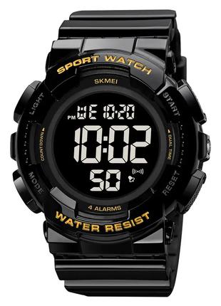 Мужские наручные спортивные часы Skmei 2081 Черный с золотом /...