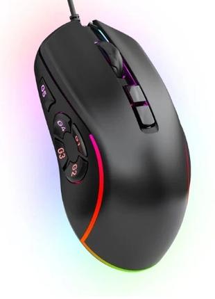 Игровая проводная мышь X9 с RGB подсветкой (Черный)