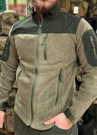 Мужская флисовая кофта Safari Tactical на молнии с Softshell в...