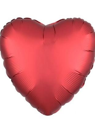 Кулька фольгована PELICAN серце 10' (25см) сатин червоне (5шт)...