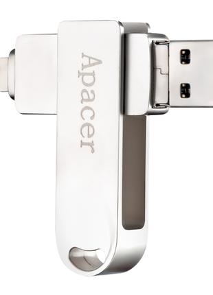 Флеш-накопитель Apacer AH790 64GB (USB 3.1/Lightning) Silver
