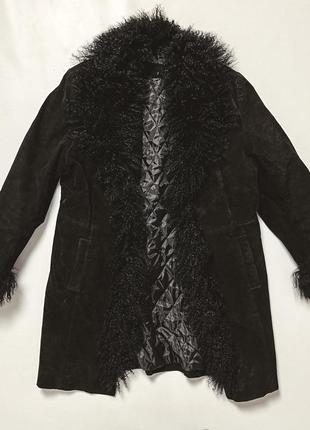 Пальто куртка дубленка с искуственным мехом винтаж vintage y2k