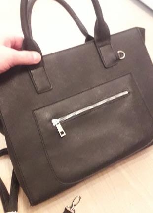 Стильная женска сумка кожзам сумочка черная новая