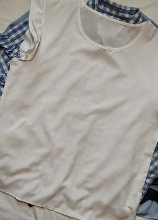 Белая блузка блузка рубашка с рюшами shein размер 38