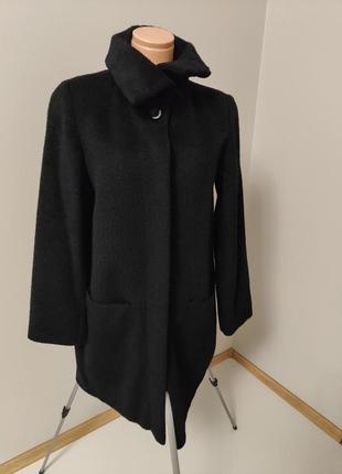 Черное пальто с шерсти от marks spenser