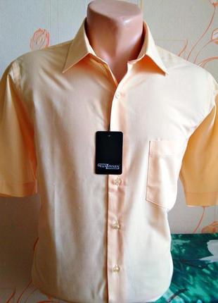 Фирменная персиковая рубашка с короткими рукавами van linnen с...