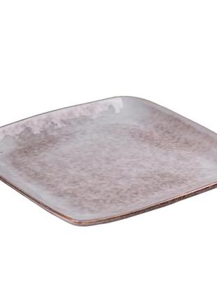 Тарелка плоская квадратная из фарфора 26.5 см обеденная тарелка