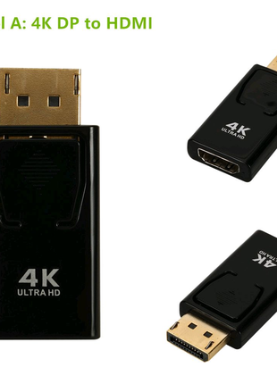DP к HDMI Адаптер 4K, Display Port Дисплей Порт