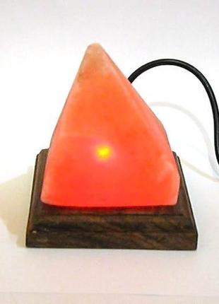 Соляная лампа USB "Пирамида" 10х9х9 см, Гималайская соль насто...