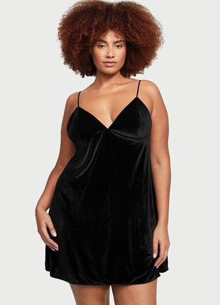 Ночная рубашка victoria's secret velvet slip dress велюровая m...