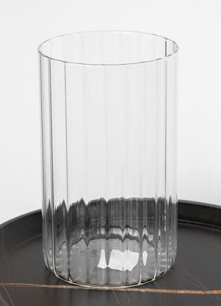 Стеклянная ваза для декора и цветов 25 см