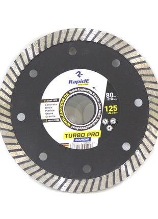 Алмазный диск отрезной на болгарку 125х10х22,2мм Rapide TURBO PRO