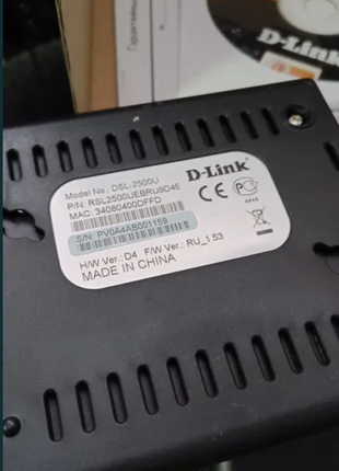 ADSL модем D-Link DSL2500U полный комплект