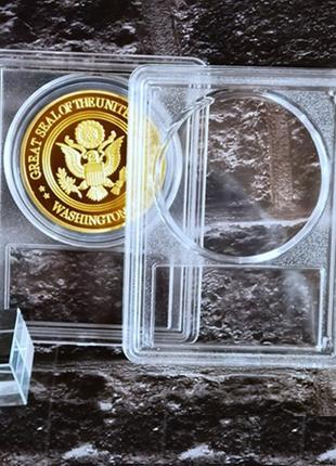 Пластиковая прозрачная защитная коробочка для медали, монеты