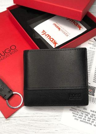 Мужской брендовый кошелек hugo boss lux + брелок