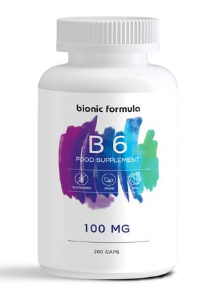 Витамин В 6 100 мг. 200 капсул для спортсменов bionic formula