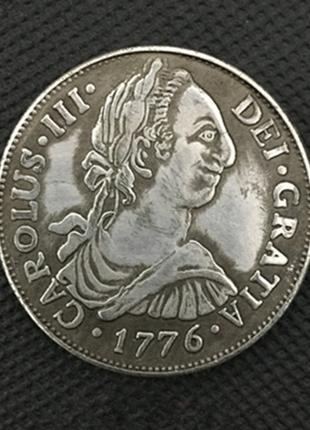 Сувенир монета 8 Реал Боливия Карл III 1776г, испанский доллар