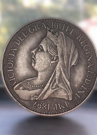 Сувенир монета 1 фунт 1897 года Великобритания Королева Виктория
