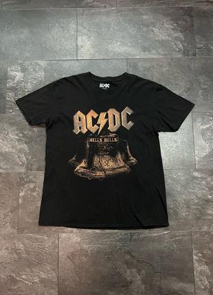 Футболка ac/dc hells bells rock metallica kiss slipknot merch met