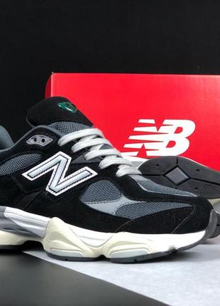 New balance 9060 черные с серым кроссовки мужские замшевые 320...