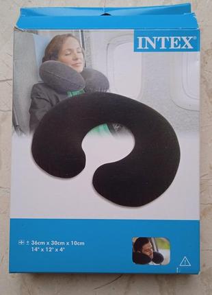 Надувная подушка intex дорожная подголовник