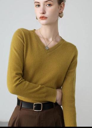 Горчичный свитер джемпер пуловер george