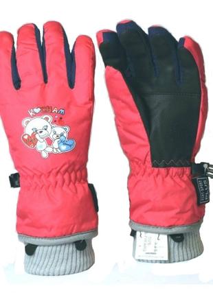 Детские перчатки Echt горнолыжные, красный (C082-red) - 8-9 лет