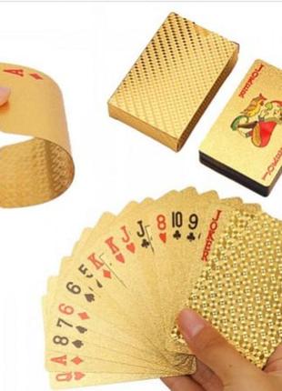 Золоті гральні карти poker gold водонепроникні