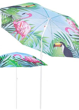 Пляжна парасоля Springos 180 см з регульованою висотою та нахи...