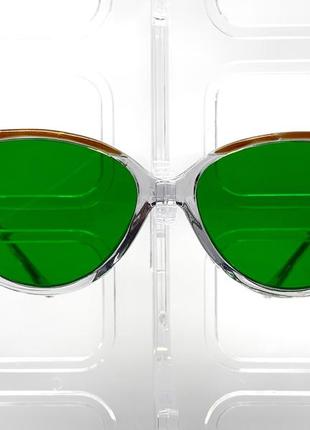 Зеленые очки при глаукоме в пластиковой оправе линза стекло (г...