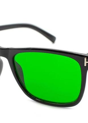 Зеленые очки при глаукоме в пластиковой оправе линза пластик (...