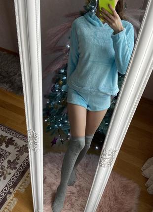 Плюшевая пижама очень теплая женская
