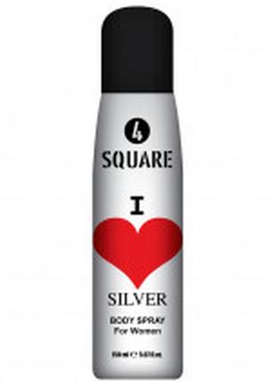 Жіночий дезодорант-спрей 4 square silver, 150 мл