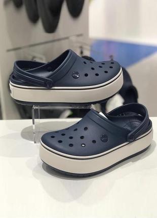 Крокс крокбенд клог платформа сині crocs crocband platform nav...