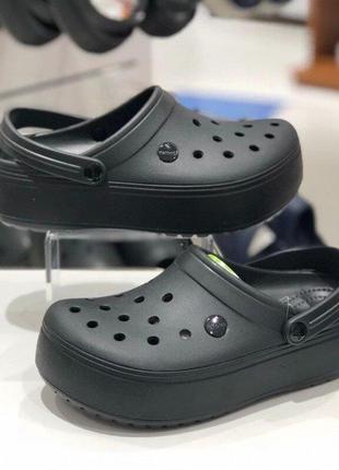 Крокс крокбэнд платформа черные crocs crocband platform clog b...