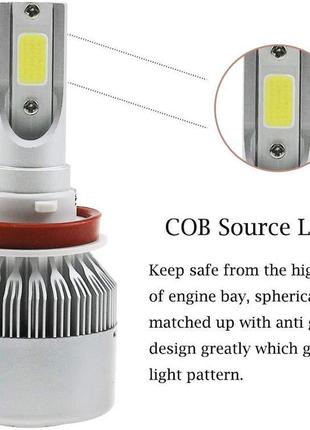 LED лампы светодиодные для фар автомобиля c6 h11, SL2, Хорошег...