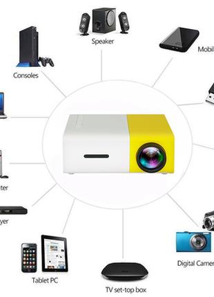 Проектор Led Projector YG300 мультимедийный, Gp2, Хорошего кач...