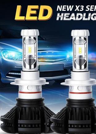 Светодиодные LED лампы для фар автомобиля X3-H7, Gp2, Хорошего...