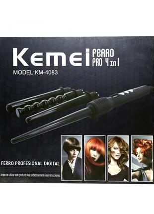 Плойка 4 в 1 стайлер для волос Kemei Km-4083, Gp2, Хорошего ка...