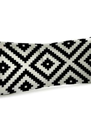 Подушка для дивана бархатная чёрно-белый геометрический ромб 5...