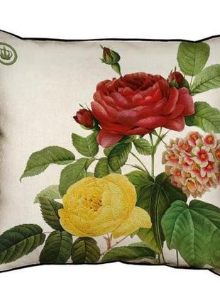 Подушка с мешковины роза красная и желтая 45x45 см (45phb_bot0...