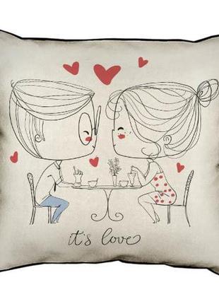 Подушка с мешковины it`s love 45x45 см (45phb_18l025_wh)