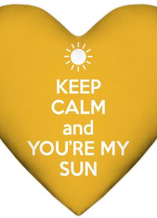 Подушка сердце keep calm and you`re my sun 37x37 см (4ps_15l010)