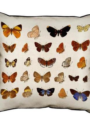 Подушка с мешковины бабочки 45x45 см (45phb_14m063)